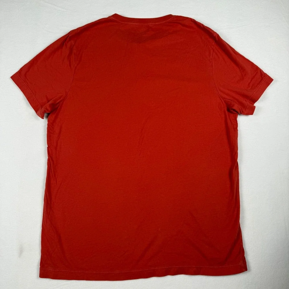 J.Crew Broken-In Henley Shirt Large Red Short Sleeve Minimalist Cotton Tee